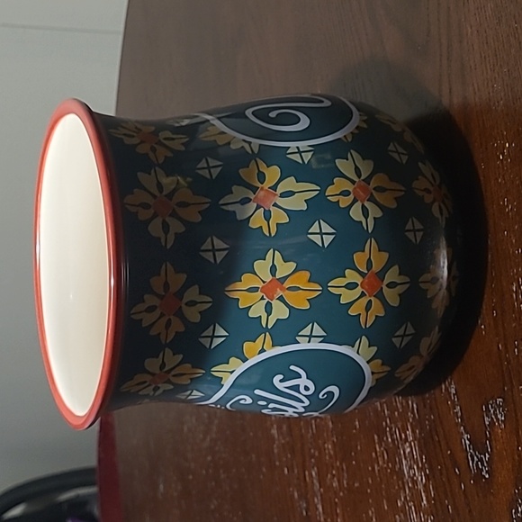 Pioneer Woman Vintage Geo Large Belly shape Utensil Crock No longer available EC - Picture 4 of 10